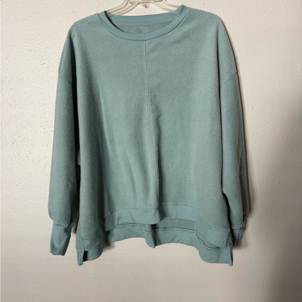 Elegant Soft Teal Crew Neck Sweater